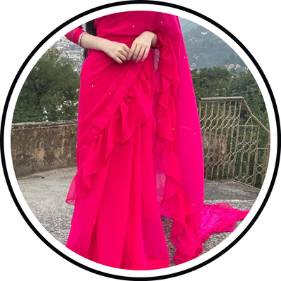 Ruffle Border Saree